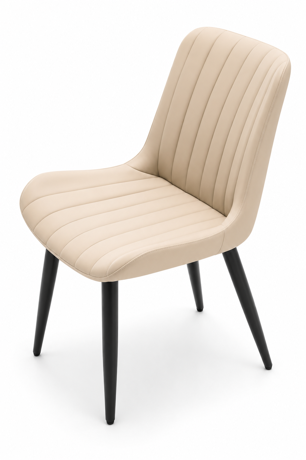 Modern Cream Faux Leather Dining Chairs – Set of 4